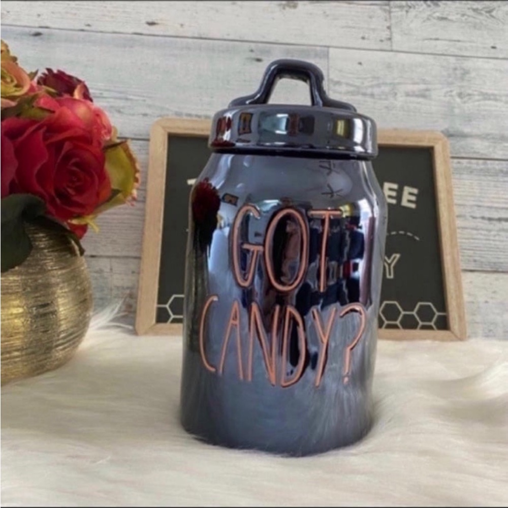 Rae Dunn GOT CANDY? Black Luster Iridescent Halloween Canister Cookie Jar
